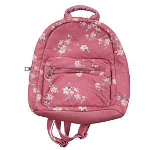 LD Pink Floral Backpack Medium‎ Polyurethane 11x12.5Color: Pink Floral Pattern